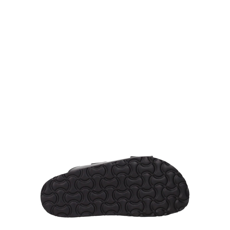 Black Leather Slipper Palm Angels