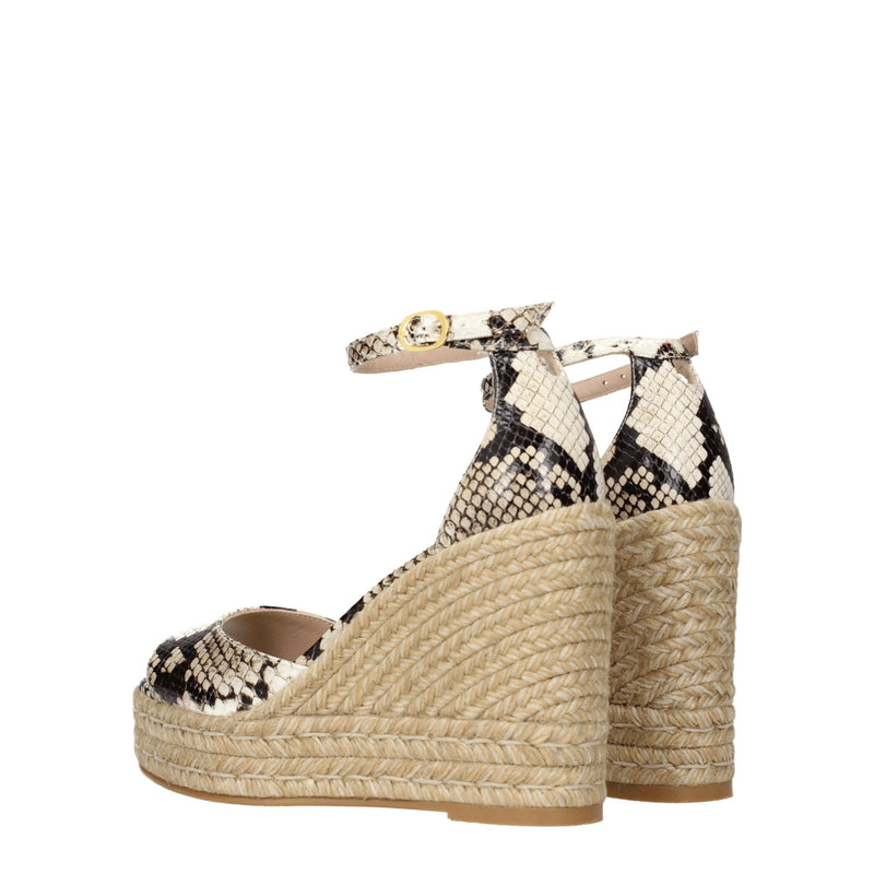 Beige Leather Wedge Stuart Weitzman