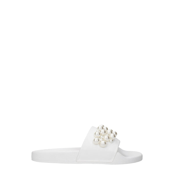White Leather Slipper Stuart Weitzman