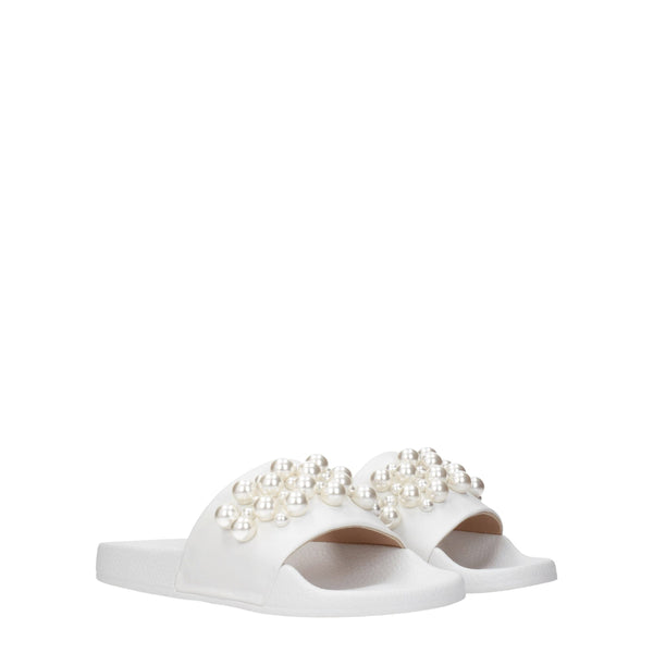 White Leather Slipper Stuart Weitzman