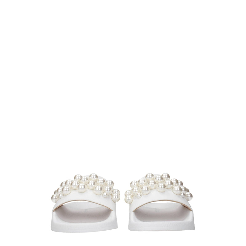 White Leather Slipper Stuart Weitzman
