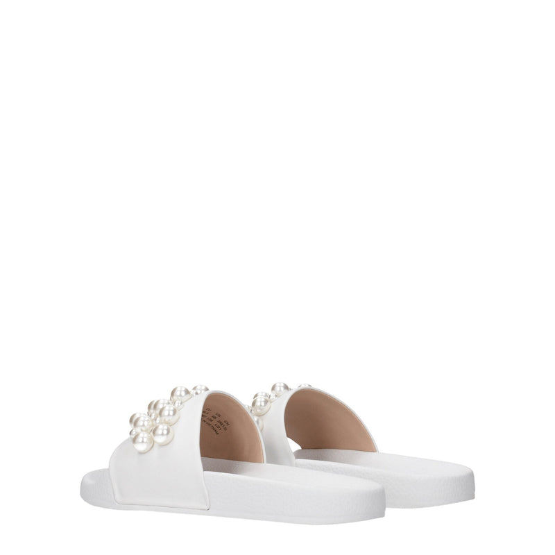 White Leather Slipper Stuart Weitzman