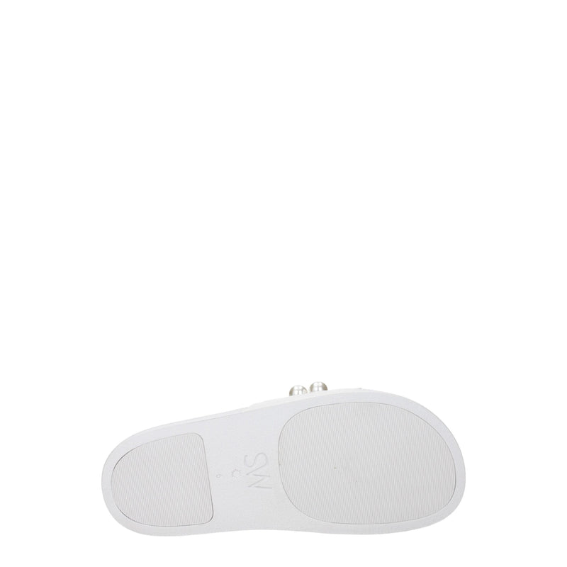 White Leather Slipper Stuart Weitzman