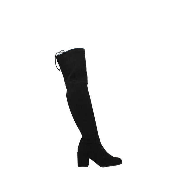 Black Leather Over The Knee Stuart Weitzman