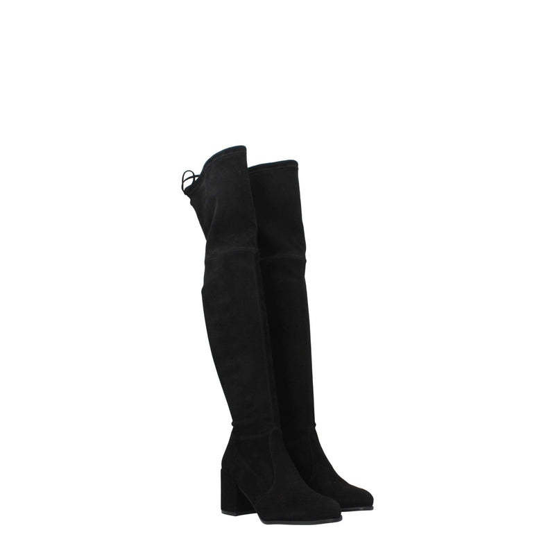 Black Leather Over The Knee Stuart Weitzman