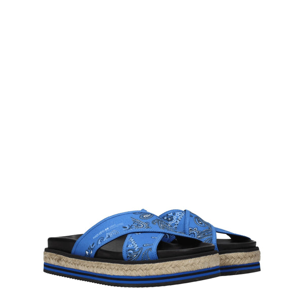 Blue Fabric Slippers Sandals Kenzo