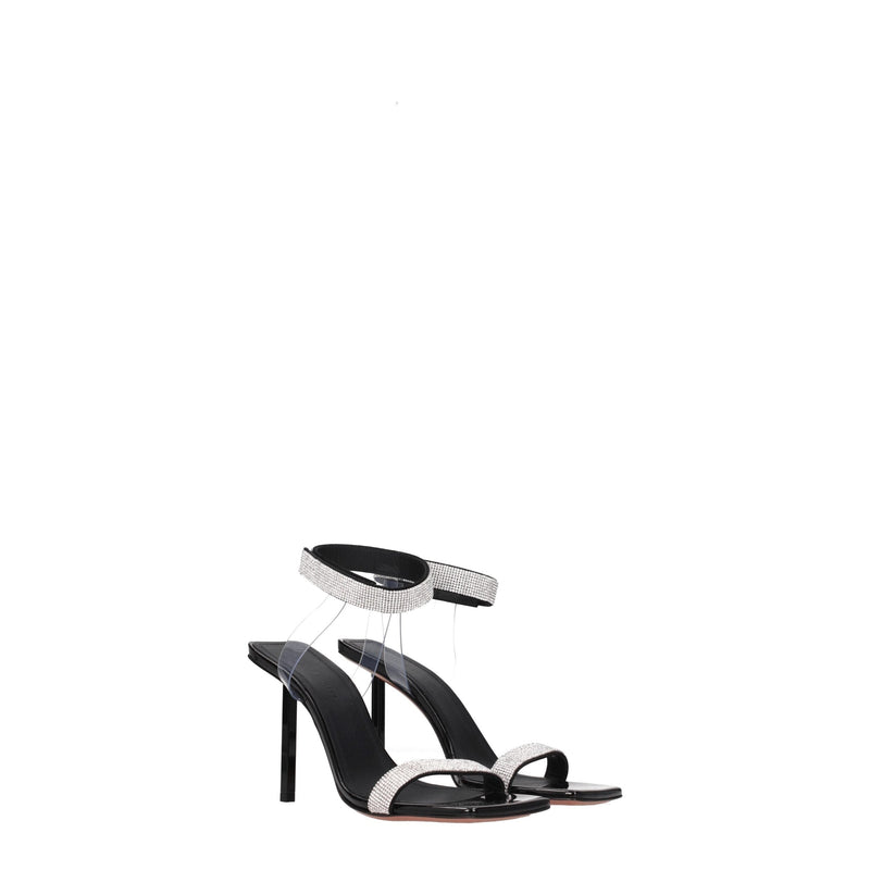 Black Crystals Stiletto Heels Sandals Amina Muaddi