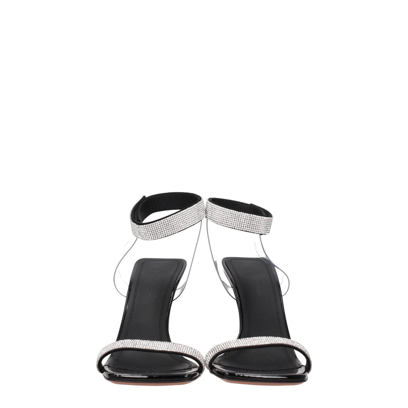 Black Crystals Stiletto Heels Sandals Amina Muaddi