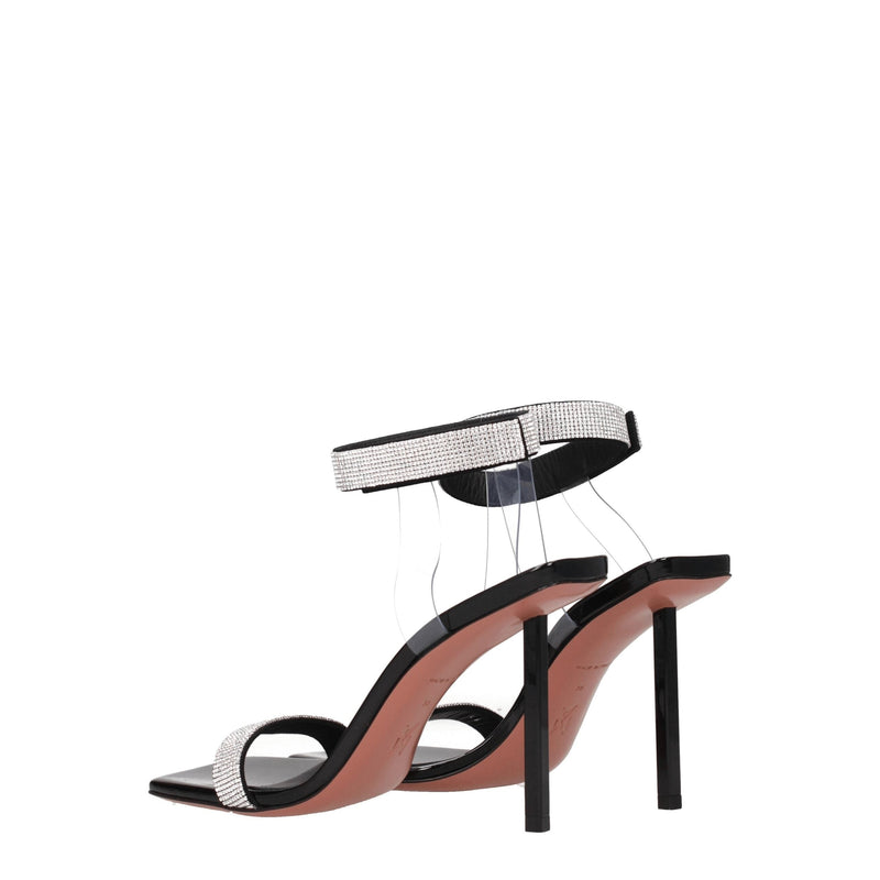 Black Crystals Stiletto Heels Sandals Amina Muaddi