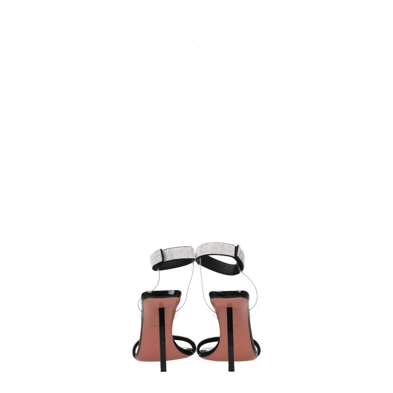 Black Crystals Stiletto Heels Sandals Amina Muaddi