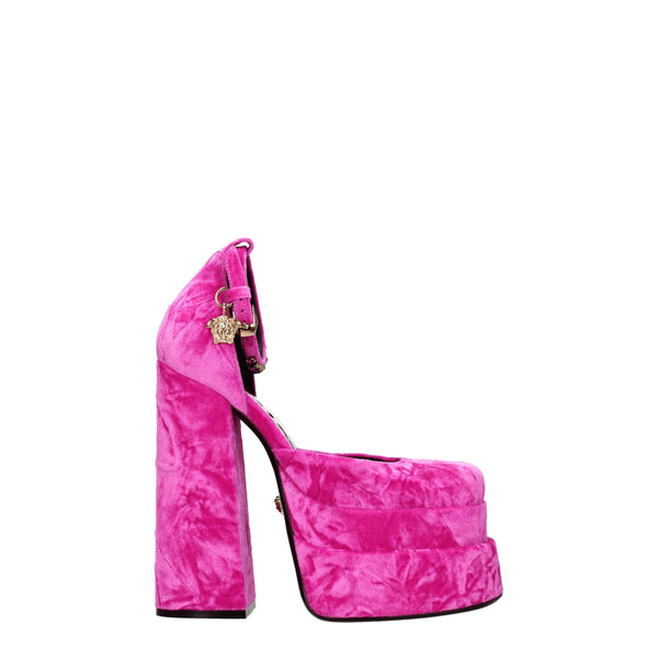 Pink Velvet Platforms Versace