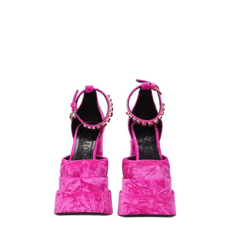Pink Velvet Platforms Versace