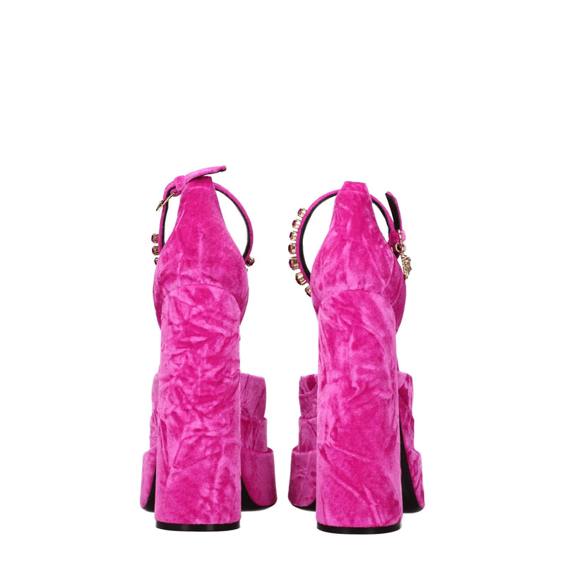 Pink Velvet Platforms Versace