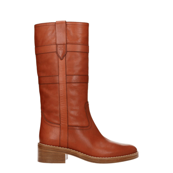 Brown Leather Boots Celine