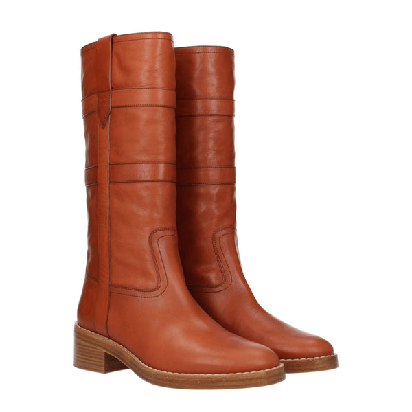 Brown Leather Boots Celine
