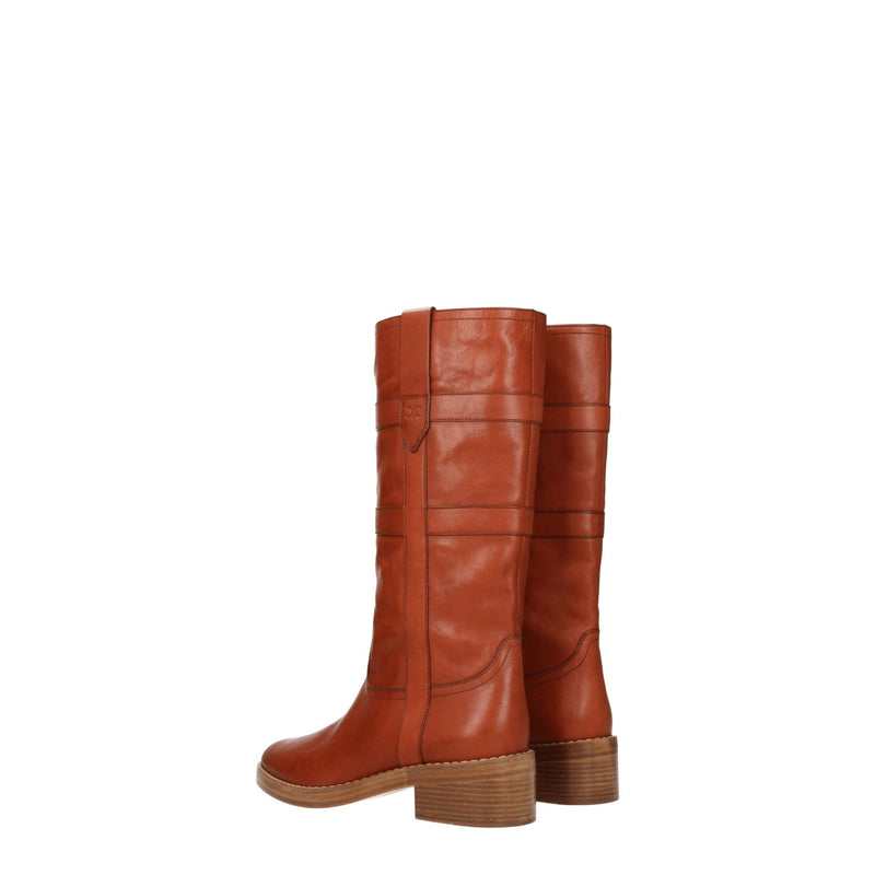 Brown Leather Boots Celine
