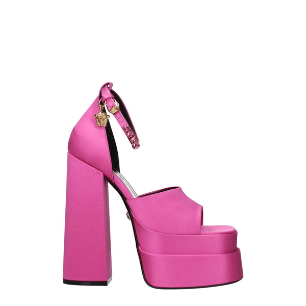 Pink Satin Platforms Versace