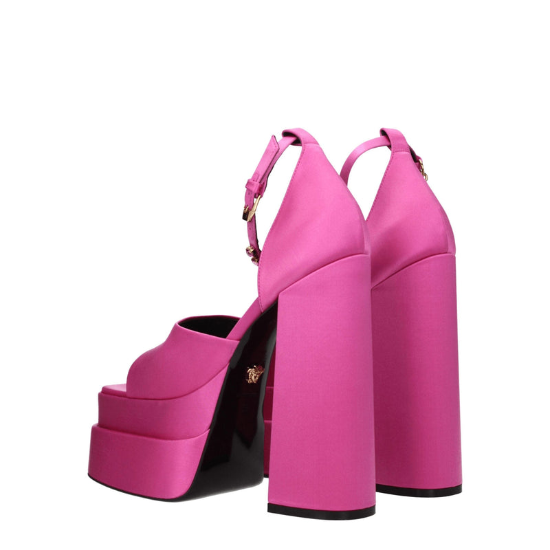 Pink Satin Platforms Versace