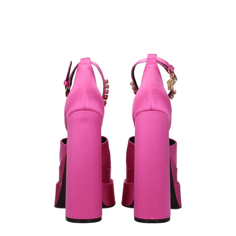 Pink Satin Platforms Versace
