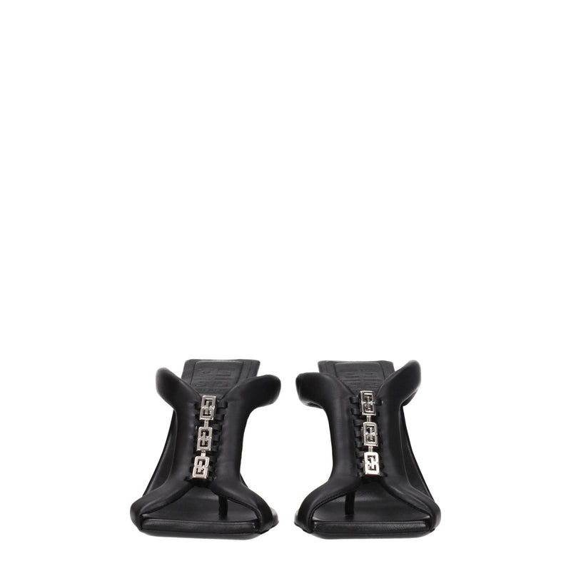 Black Leather Stiletto Heels Sandals Givenchy