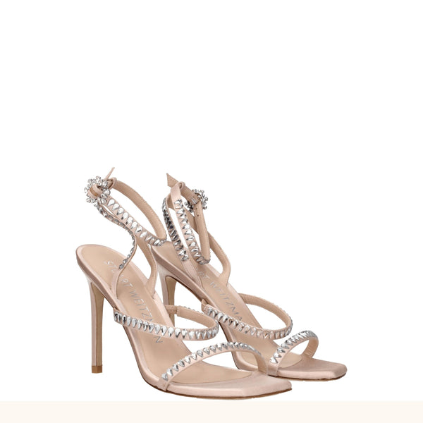 Pink Satin Stiletto Heels Sandals Stuart Weitzman