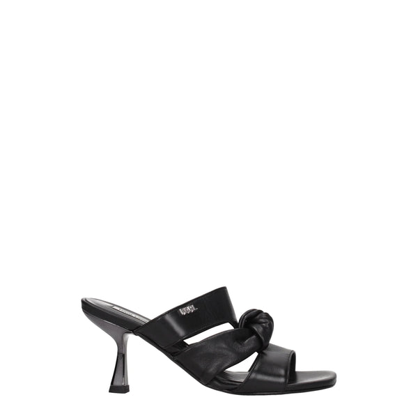 Black Leather Stiletto Heels Sandals Karl Lagerfeld