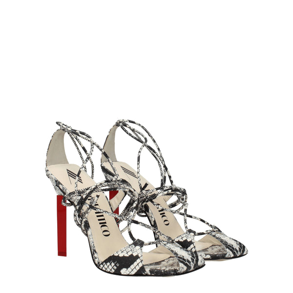 White Leather Stiletto Heels Sandals The Attico