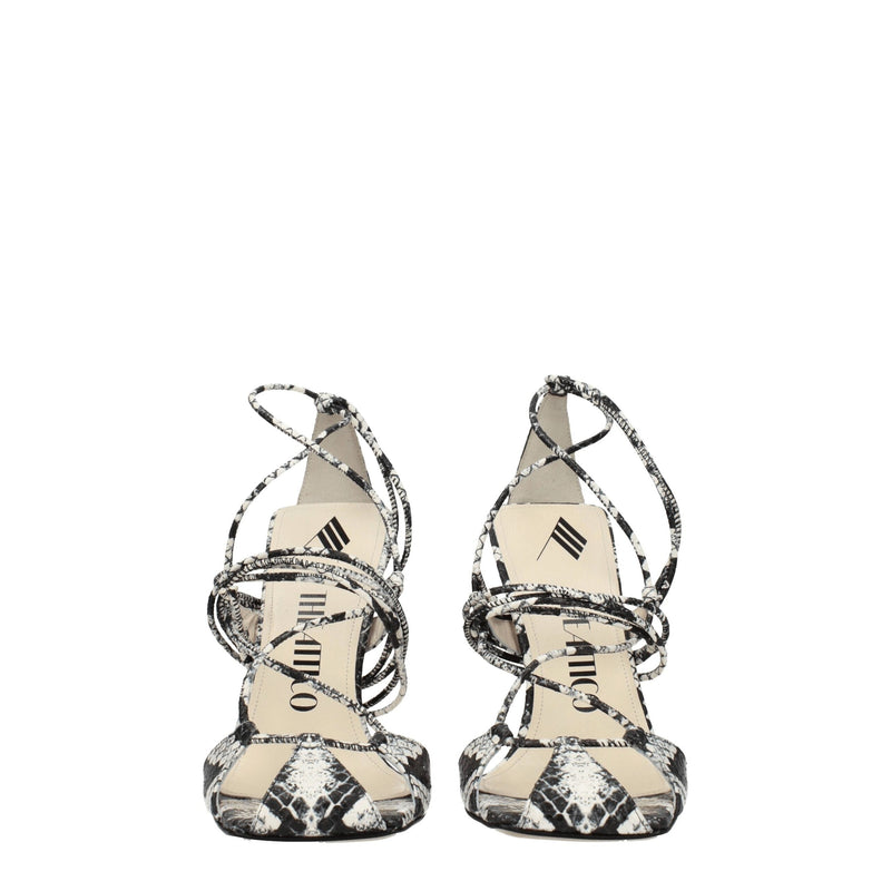 White Leather Stiletto Heels Sandals The Attico