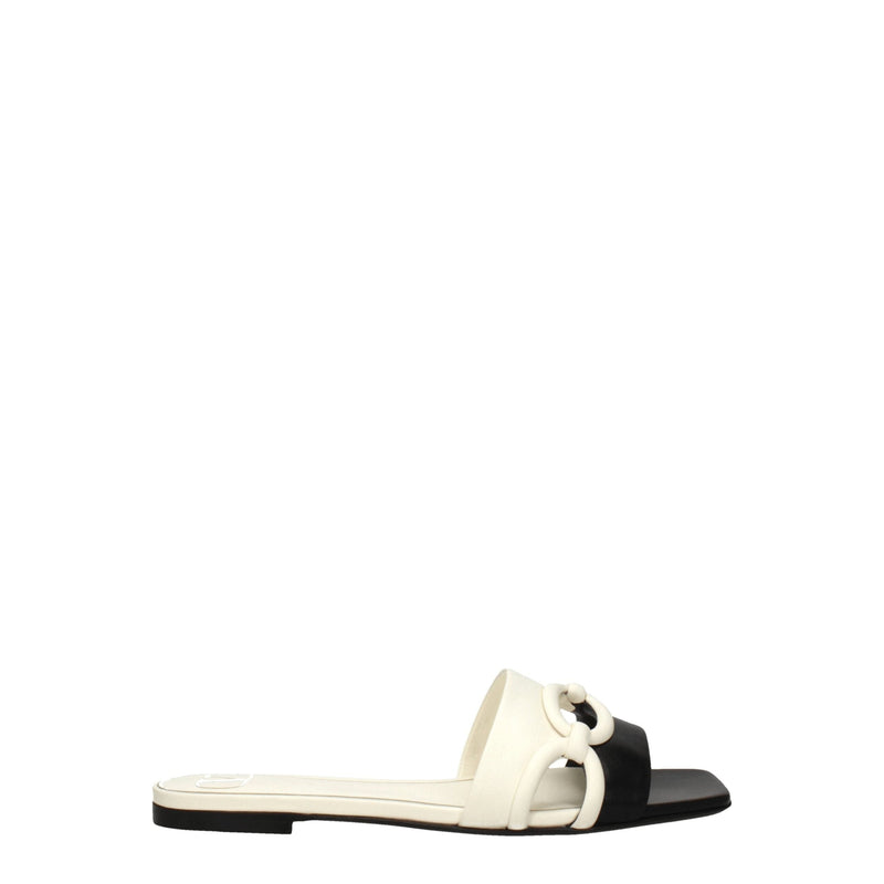 Black Leather Slippers Sandals Valentino Garavani