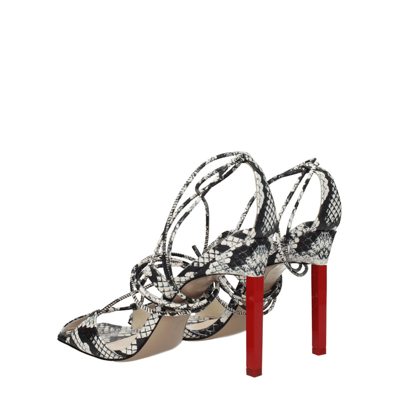 White Leather Stiletto Heels Sandals The Attico