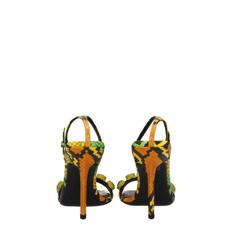 Multicolor Leather Stiletto Heels Sandals The Attico