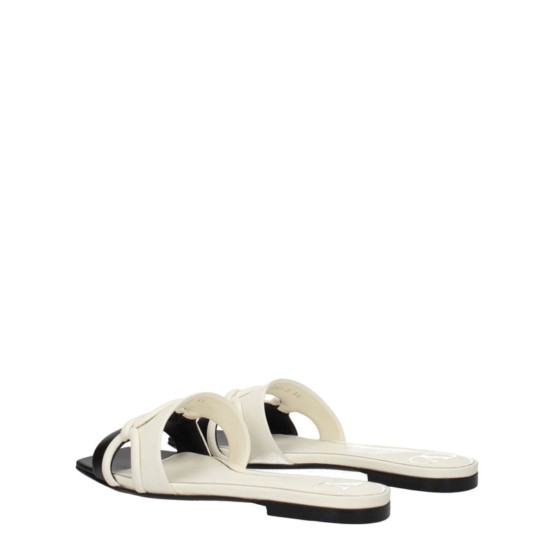 Black Leather Slippers Sandals Valentino Garavani