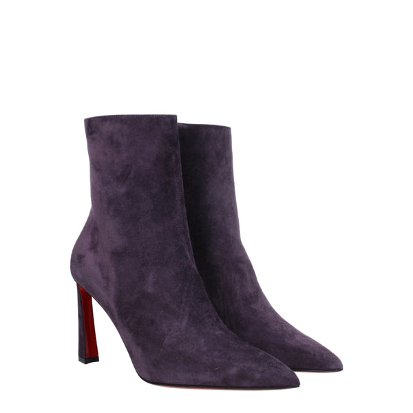 Purple Leather Ankle Boots Christian Louboutin