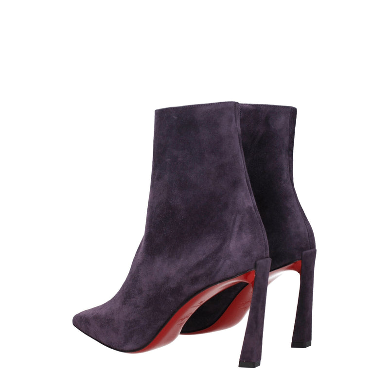 Purple Leather Ankle Boots Christian Louboutin
