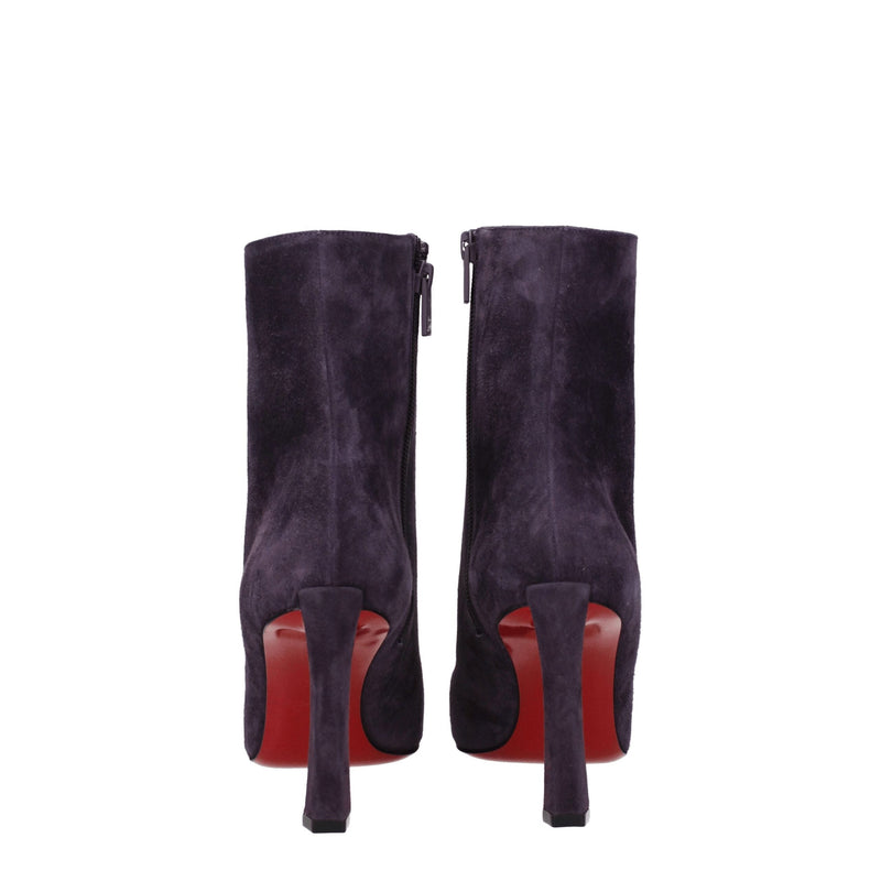 Purple Leather Ankle Boots Christian Louboutin