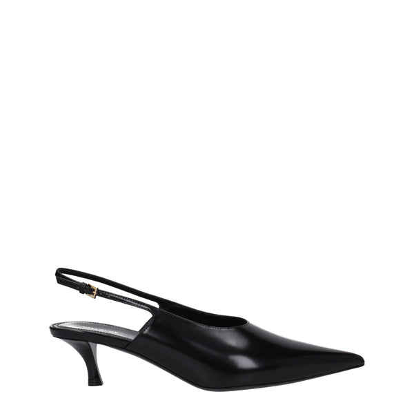 Black Leather Mid Heel Pumps Givenchy