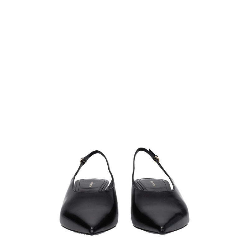 Black Leather Mid Heel Pumps Givenchy