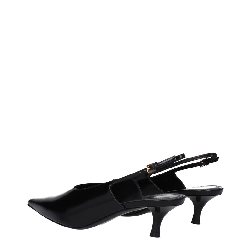 Black Leather Mid Heel Pumps Givenchy