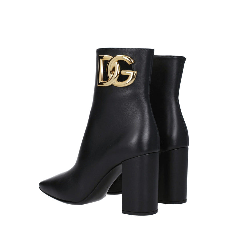 Black Leather Ankle Boots Dolce & Gabbana