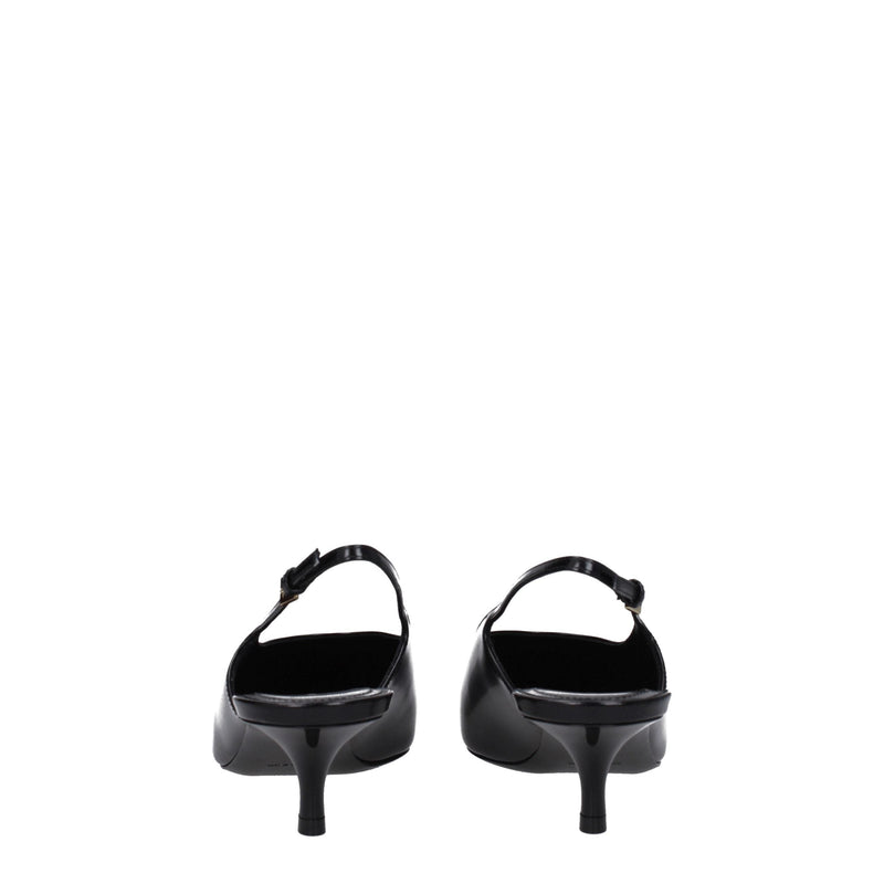 Black Leather Mid Heel Pumps Givenchy