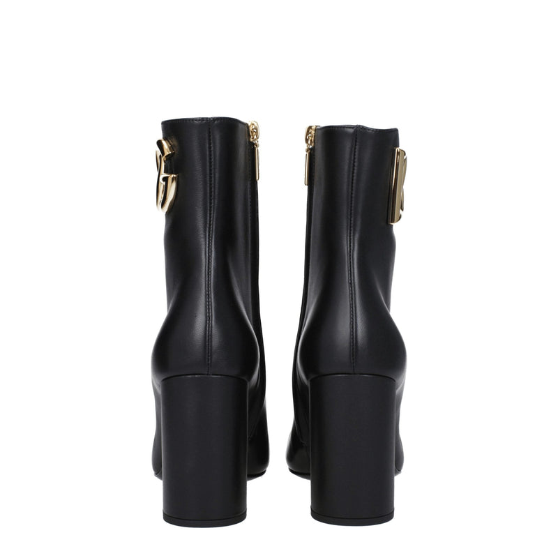 Black Leather Ankle Boots Dolce & Gabbana