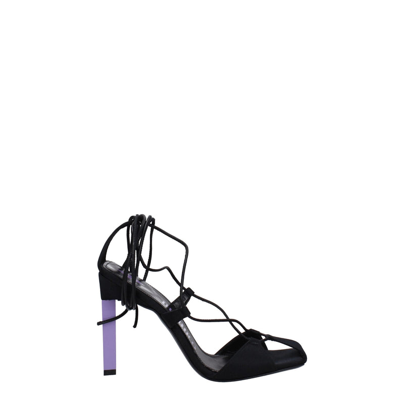 Black Fabric Stiletto Heels Sandals The Attico