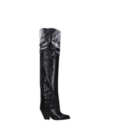 Black Leather Over The Knee Isabel Marant