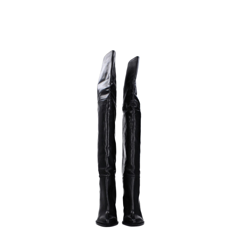 Black Leather Over The Knee Isabel Marant