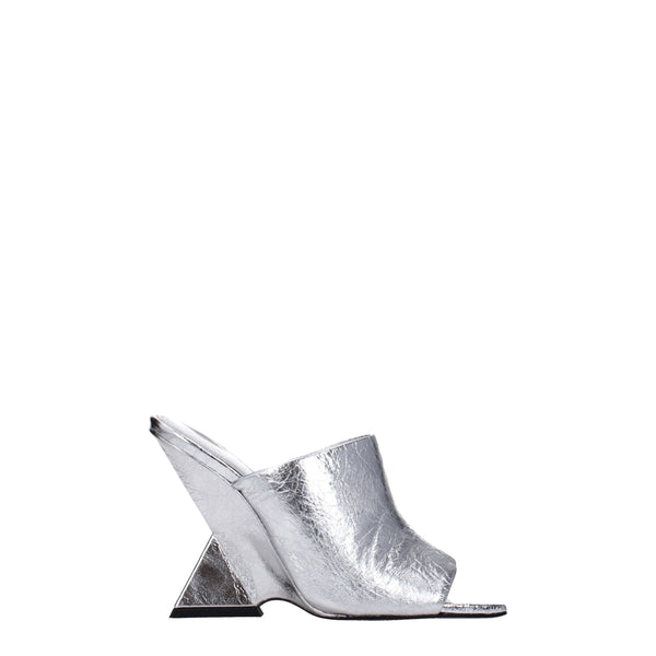 Gray Leather Platforms The Attico