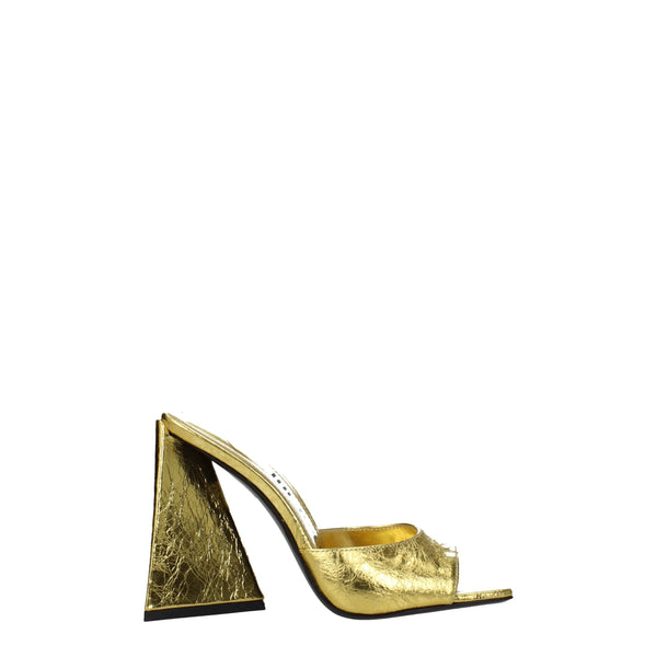 Gold Leather Platforms The Attico