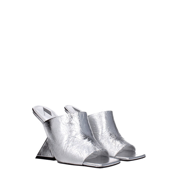 Gray Leather Platforms The Attico
