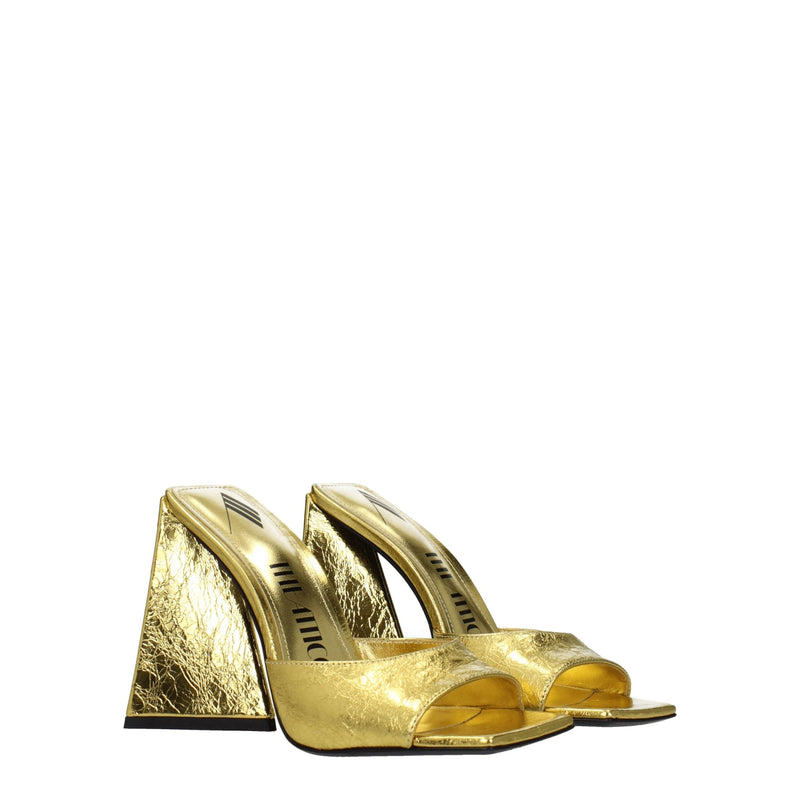Gold Leather Platforms The Attico