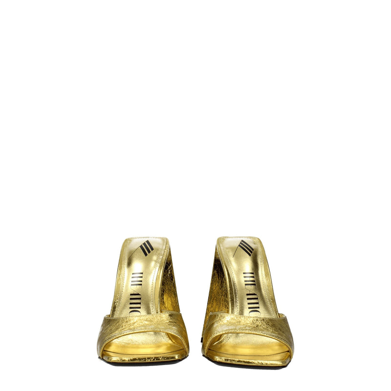 Gold Leather Platforms The Attico