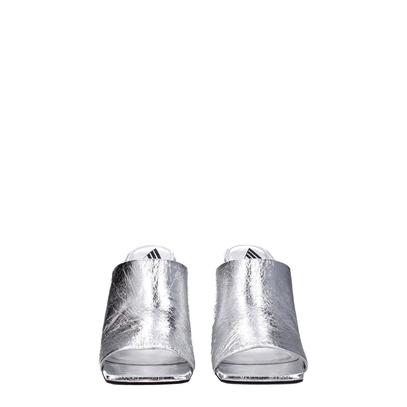 Gray Leather Platforms The Attico